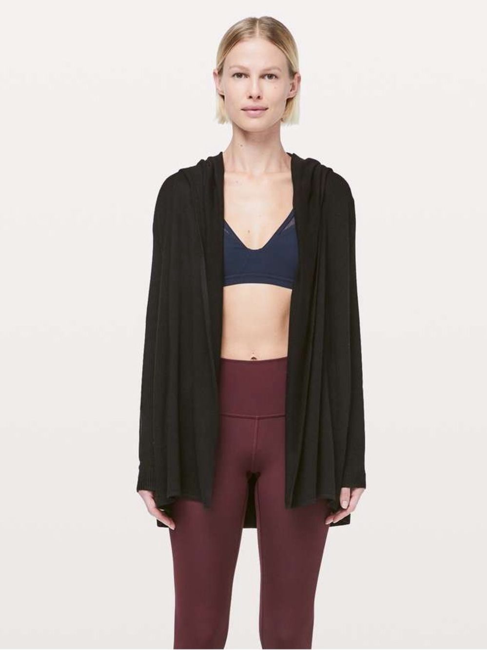 Lululemon Sundown Wrap
Black Ribbed Hooded Cardigan Size 8